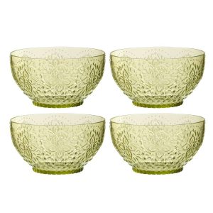 BOX OF 4 BOWL PLASTIC GREEN