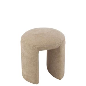 STOOL ROUND TEXTILE BEIGE