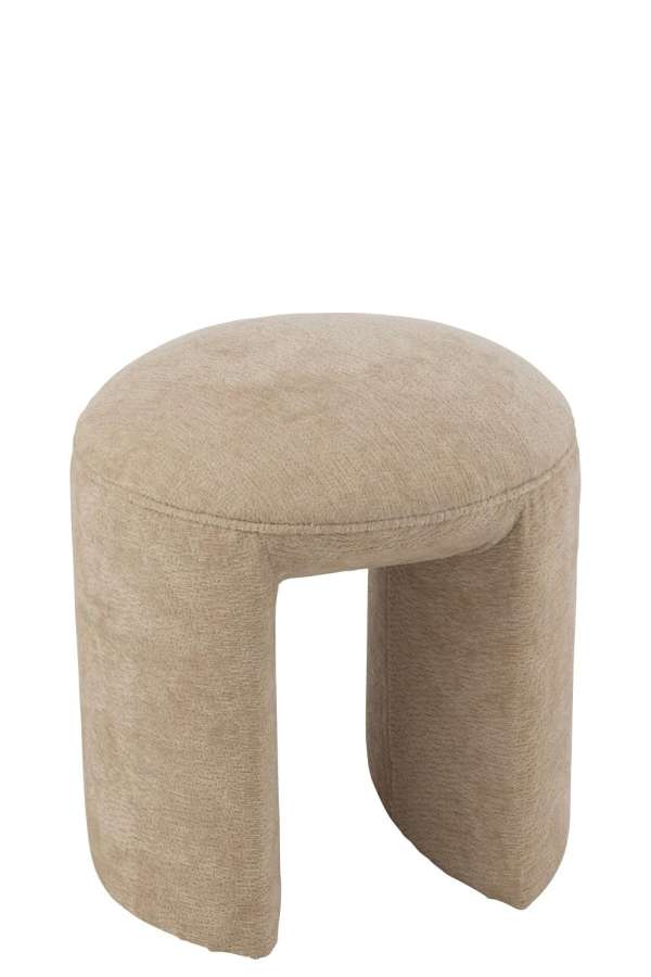 STOOL ROUND TEXTILE BEIGE