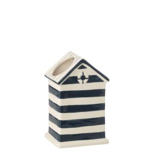 FLOWERPOT BEACH HOUSE PORCELAIN BLUE/WHITE LARGE