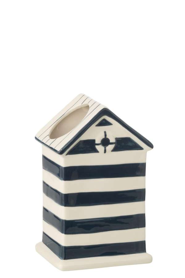 FLOWERPOT BEACH HOUSE PORCELAIN BLUE/WHITE LARGE