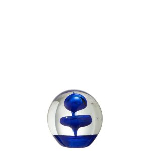 PAPERWEIGHT BUBBLE GLASS BLUE SMALL