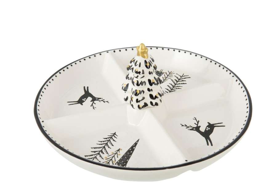 SERVING PLATE DOLOMITE WHITE/BLACK