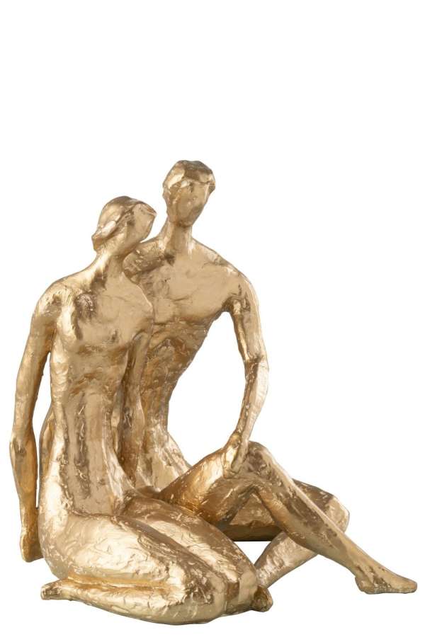 COUPLE SITTING RESIN GOLD