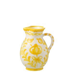 PITCHER GRANADA CERAMIC WHITE/YELLOW MEDIUM
