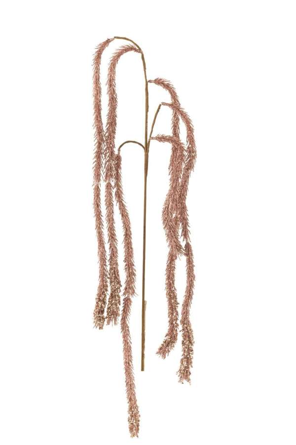 BRANCH WEEPING GLITTERS PLASTIC LIGHT PINK