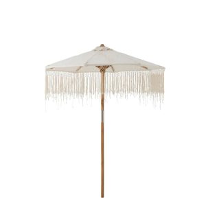 PARASOL MACRAME WOOD ECRU