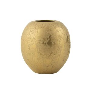 VASE BALL ROUND CERAMIC GOLD