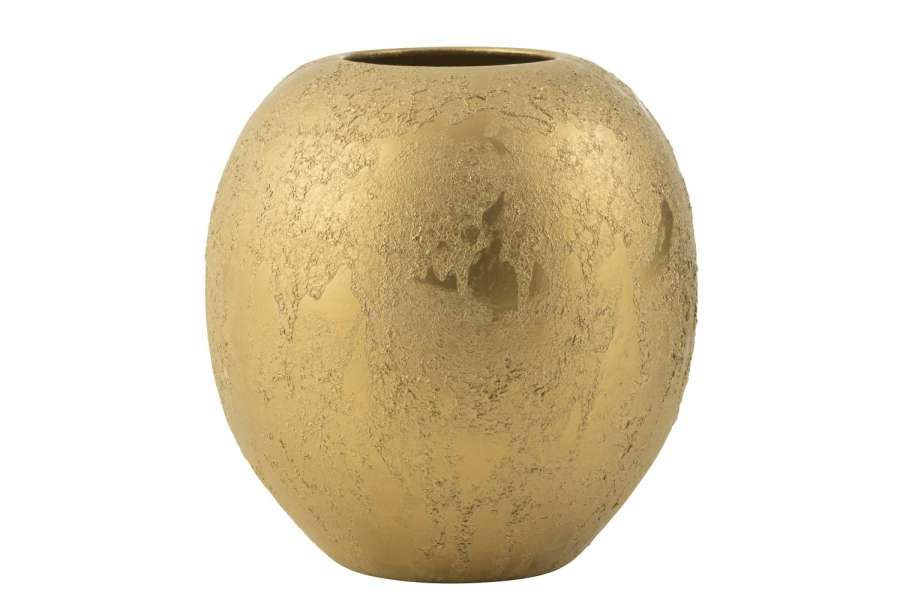 VASE BALL ROUND CERAMIC GOLD