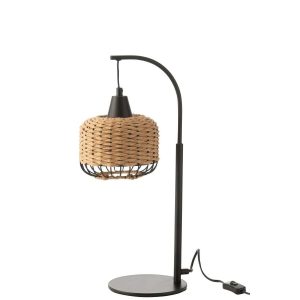 TABLE LAMP LANTERN METAL NATURAL