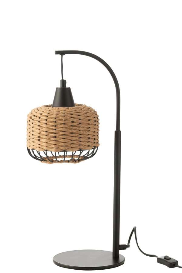 TABLE LAMP LANTERN METAL NATURAL