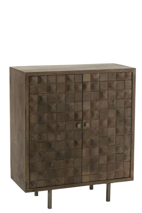 CUPBOARD PINO METAL/MANGO WOOD BROWN/GREY