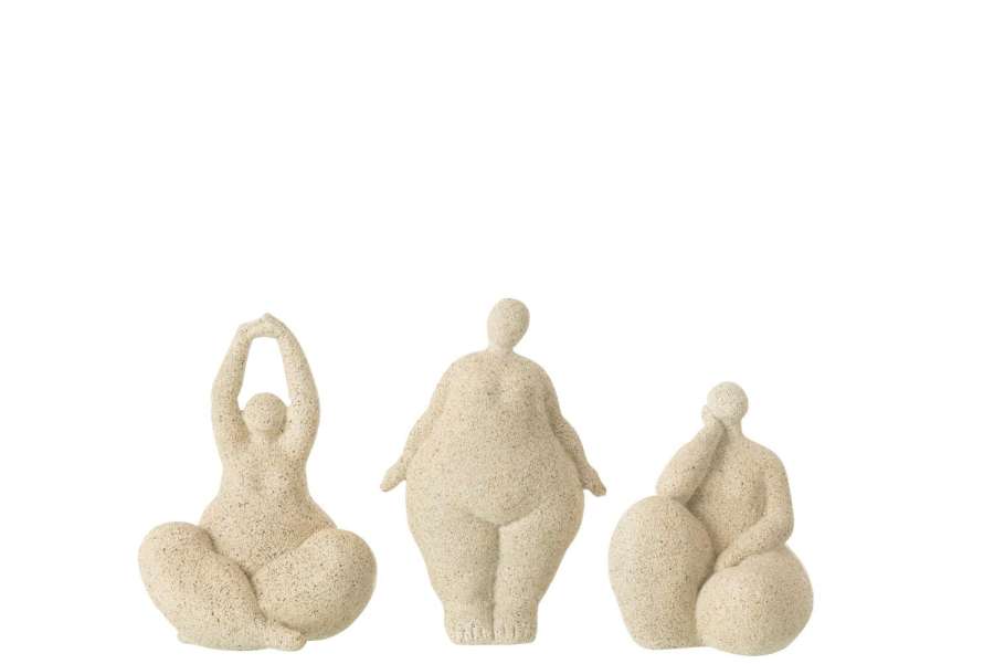 WOMEN MODERN RESIN BEIGE SMALL ASSORTMENT OF 3