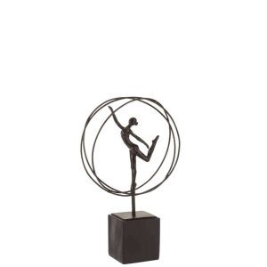 GYMNAST IN CIRCLE POLY DARK BROWN