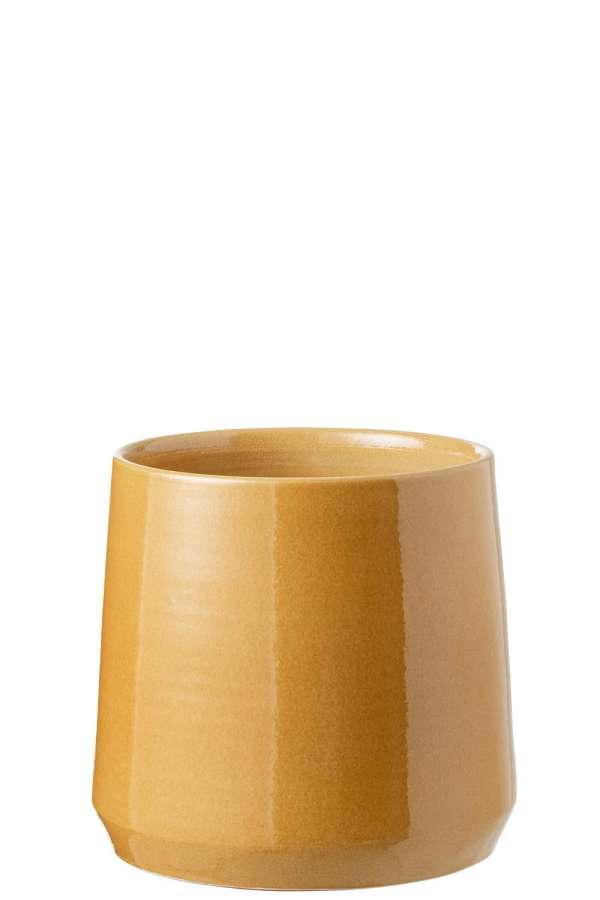 FLOWERPOT ROUND CERAMIC OCHRE LARGE