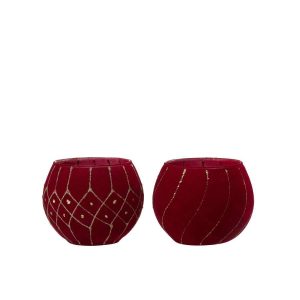 HURRICANE LINES/CHECKERED VELVET RED/GOLD ASSORTMENT OF 2