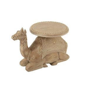 SIDETABLE CAMEL MANGO WOOD NATURAL/WHITE