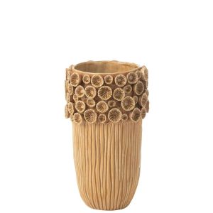 VASE CORAL HIGH CLAY OCHRE MEDIUM