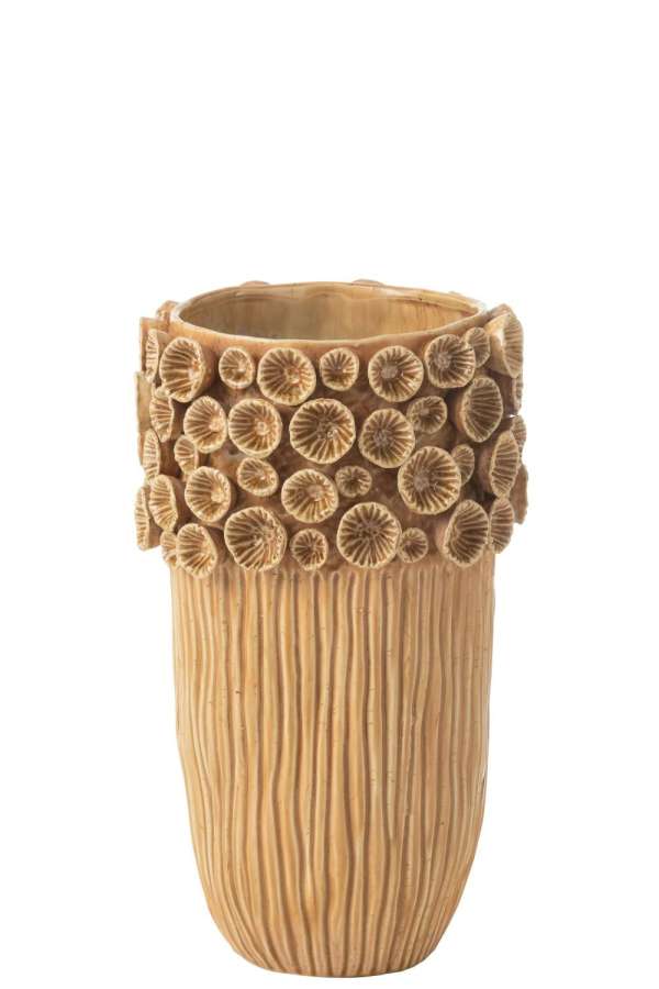 VASE CORAL HIGH CLAY OCHRE MEDIUM