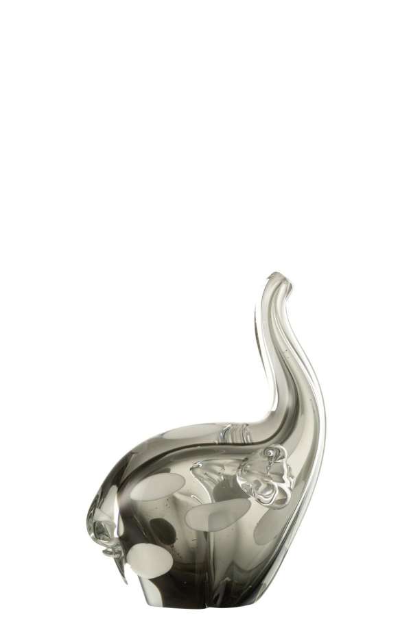 ELEPHANT GLASS TRANSPARENT/BLACK SMALL
