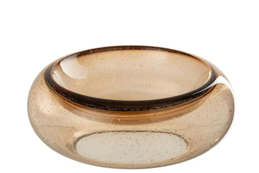 DECORATIVE BOWL CAROL GLASS CARAMEL LARGE