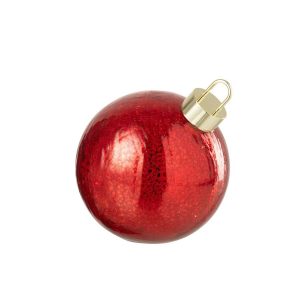 CHRISTMAS BAUBLE LED GLASS CHRISTMAS RED MEDIUM