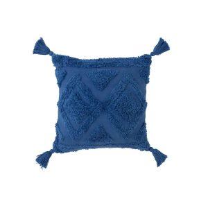 CUSHION TASSELS COTTON BLUE