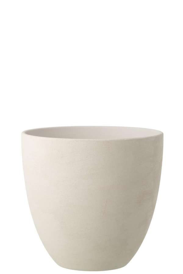 FLOWERPOT ROUND POTTERY WHITE EXTRA LARGE