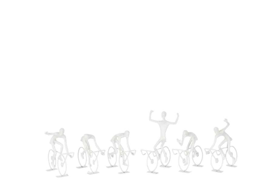 CYCLISTS POLY WHITE SMALL ASSORTMENT OF 6