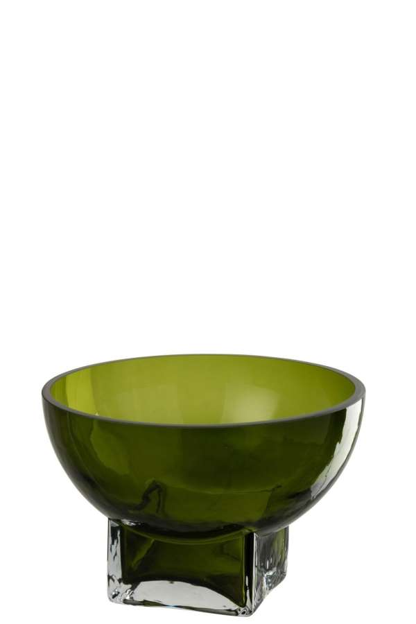 VASE CAROL GLASS OLIVE SMALL