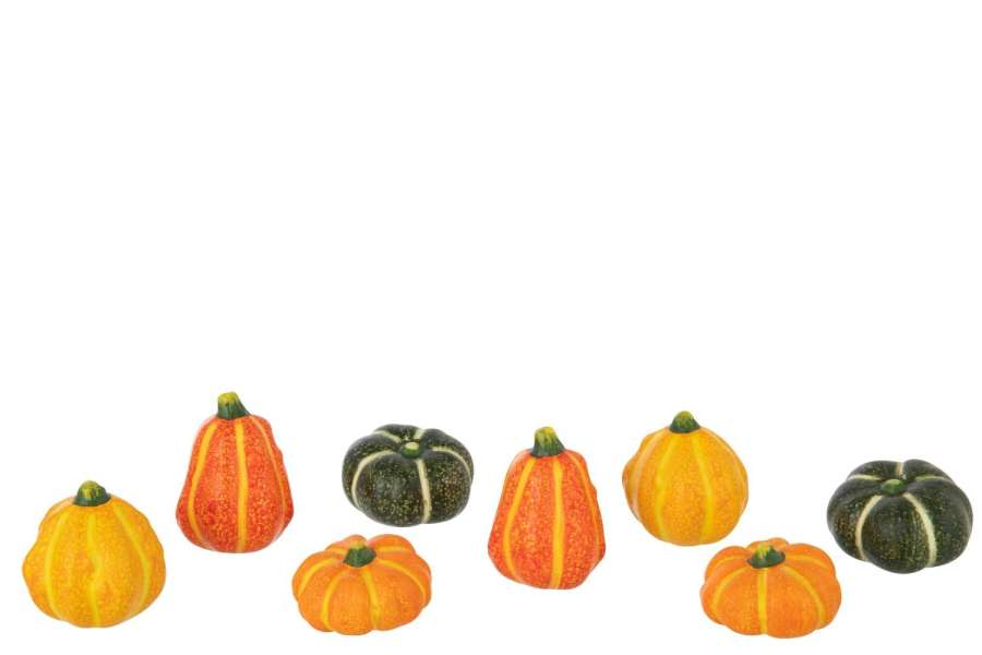BOX OF 8 PUMPKIN CLAY MULTICOLORED
