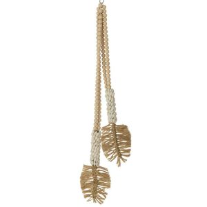 HANGER SHELLS+WOODEN BEADS TEXTILE NATURAL/WHITE