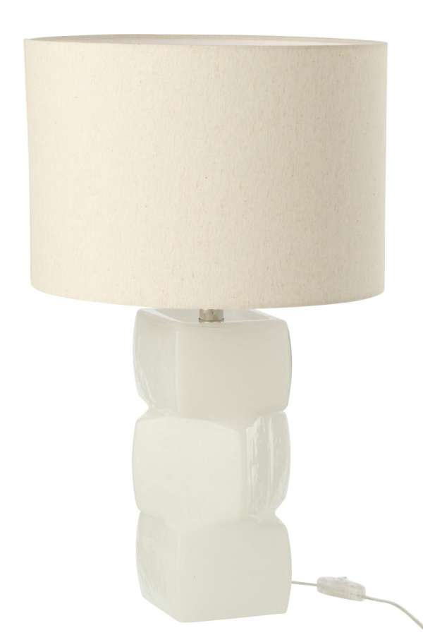 TABLE LAMP 3 CUBES GLASS WHITE