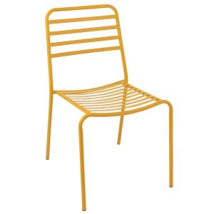 GARDEN CHAIR STRIPED METAL OCHER YELLOW