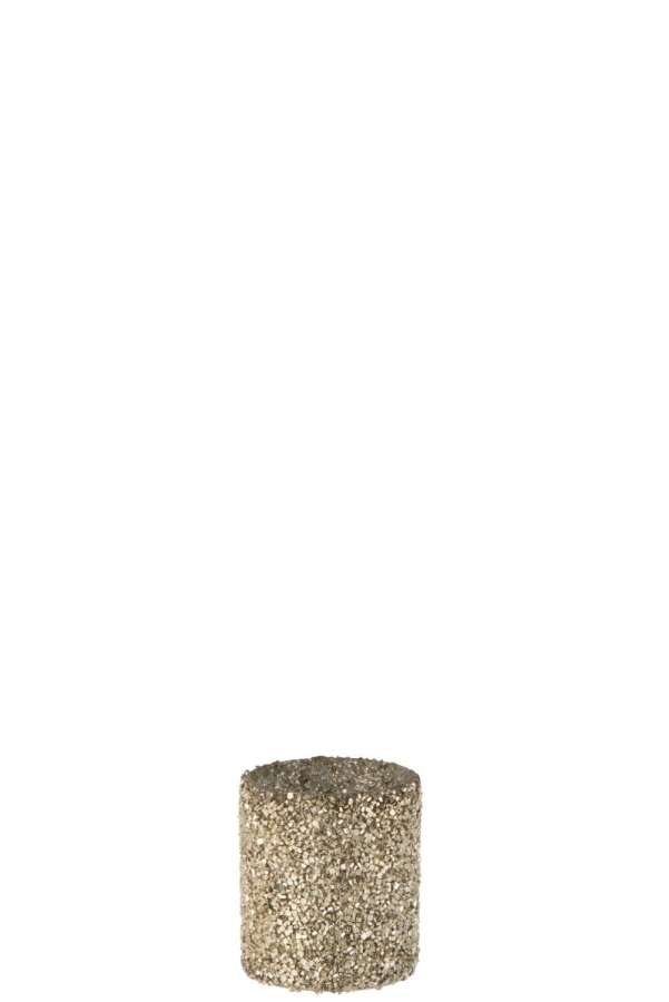 TEALIGHT HOLDER CYLINDER PEARL GLASS GOLD