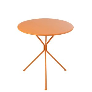 GARDEN TABLE TRIPOD ROUND METAL ORANGE LARGE