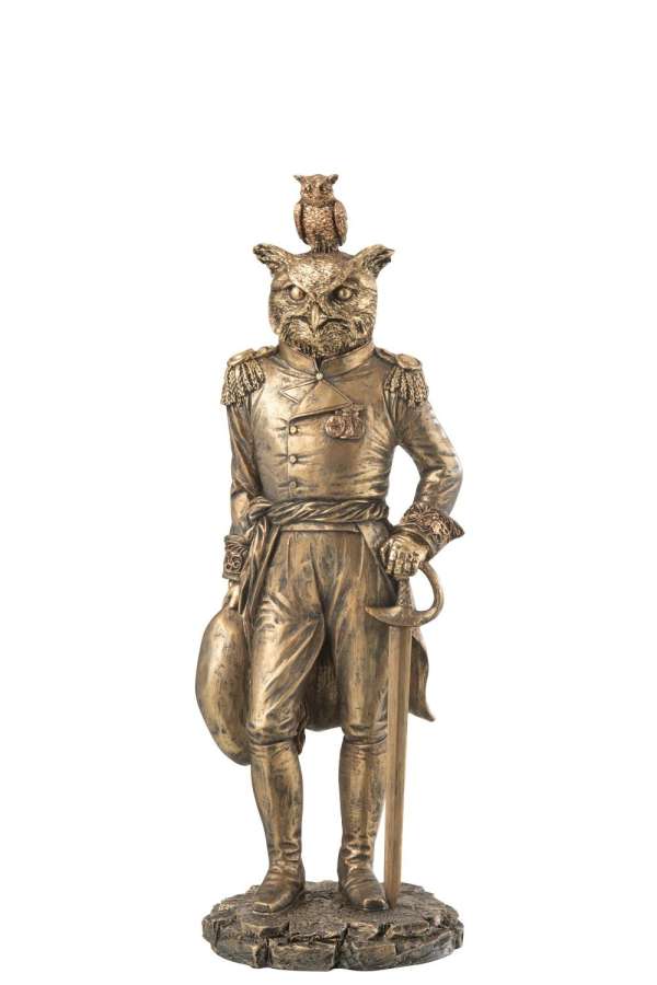GENTLMEN OWL RESIN ANTIQUE GOLD