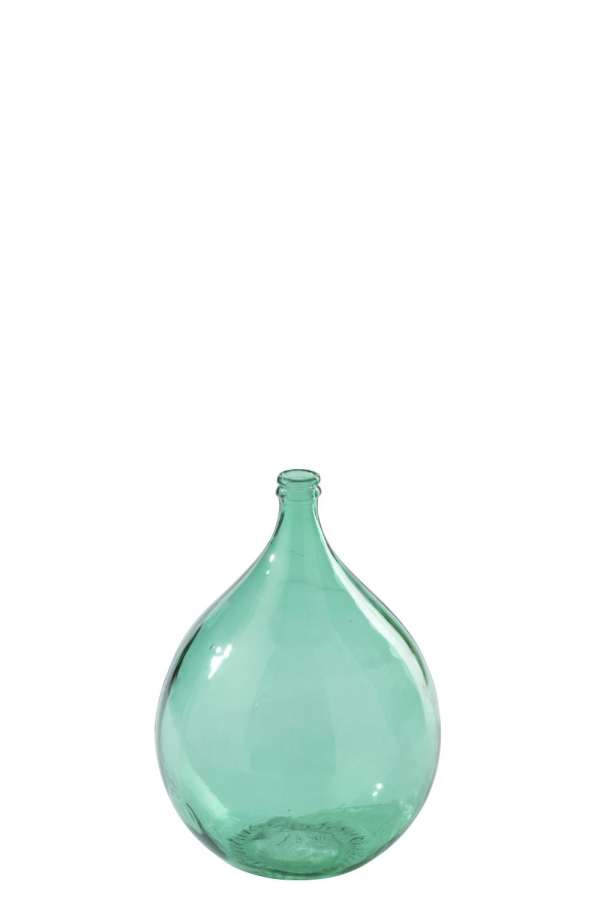 FLOOR VASE LISSABON GLASS EMERALD GREEN