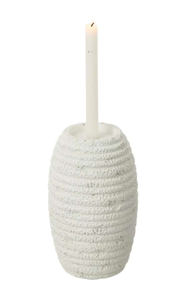 CANDLEHOLDER CRETA NARROW CEMENT WHITE