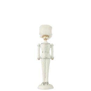 NUTCRACKER FUR HAT GLITTER RESIN WHITE MEDIUM