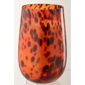 CANDLE MIA GLASS ORANGE/BLACK LARGE-230H