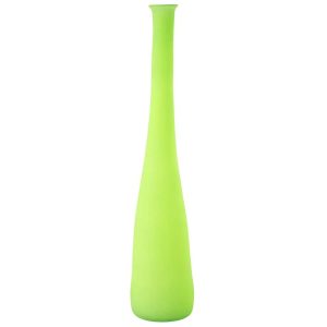 VASE BOTTLE GLASS NEON GREEN LARGE