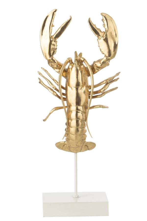 LOBSTER ON BASE POLYRESIN GOLD COLORED