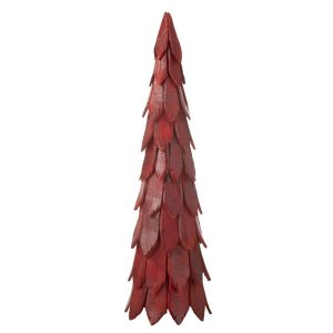 CHRISTMAS TREE PIECES WOOD RED LARGE