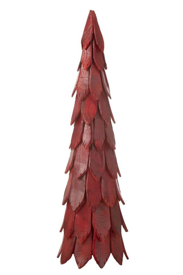 CHRISTMAS TREE PIECES WOOD RED LARGE