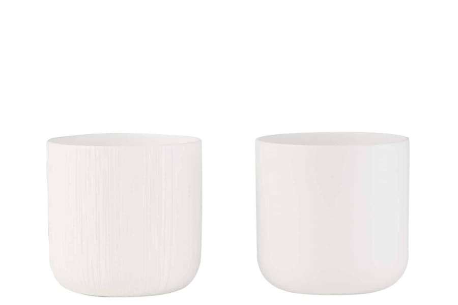 FLOWERPOT GEN CERAMIC WHITE EXTRA LARGE ASSORTMENT OF 2