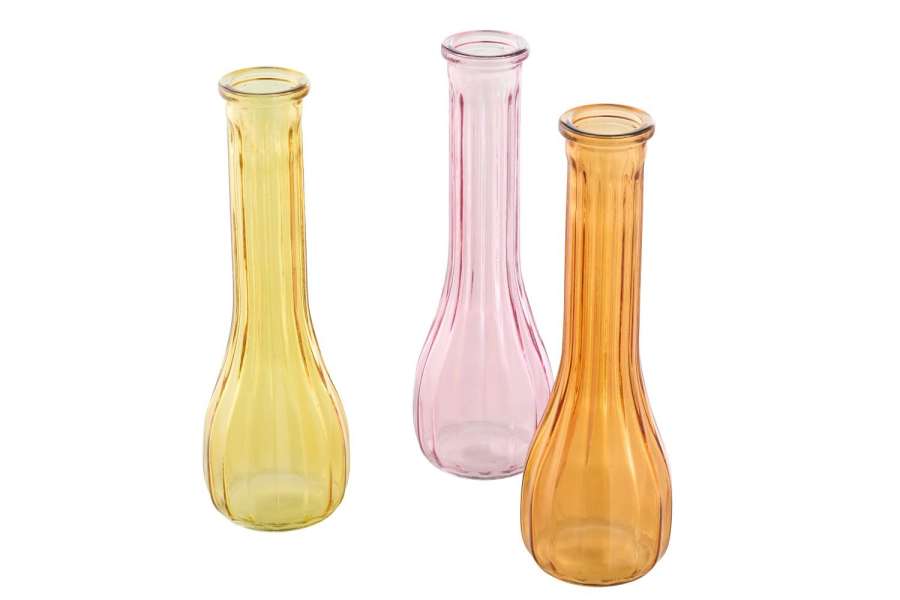 VASE GLASS MULTI ASSORTMENT OF 3