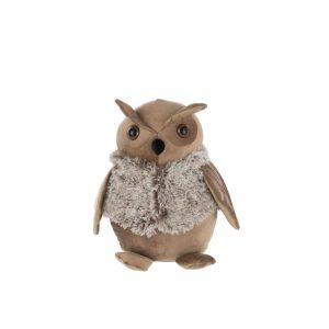 DOORSTOP OWL + JACKET POLYESTER CAMEL/BEIGE