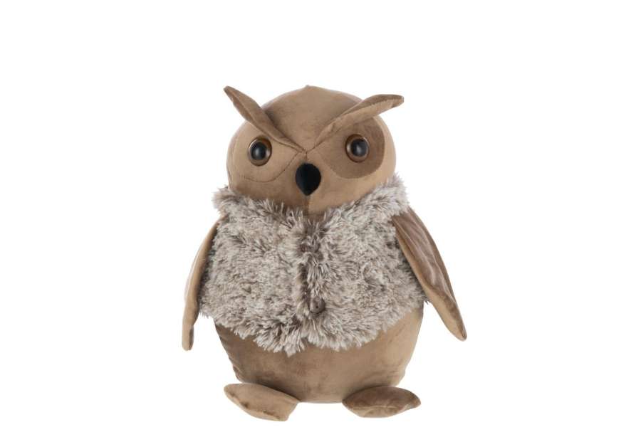 DOORSTOP OWL + JACKET POLYESTER CAMEL/BEIGE