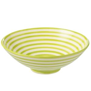 LEBRILLO BOWL GRANADA STRIPES CERAMIC WHITE/GREEN
